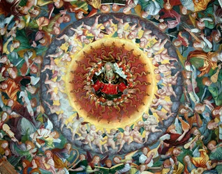 O Concerto dos Anjos, da cúpula, detalhe afresco 1534-36 de 175763
